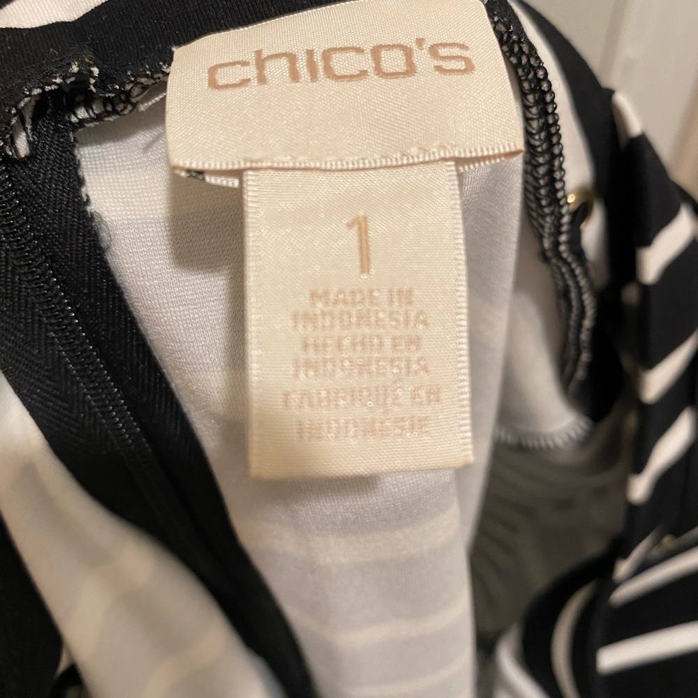 Chico’s Black and White Striped Dress - Picture 3 of 4